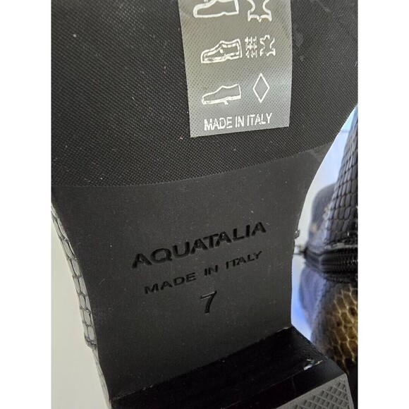 Aquatalia Women's Faelyn Snakeskin Embossed Leather Ankle Boots Cameral … - Picture 12 of 14